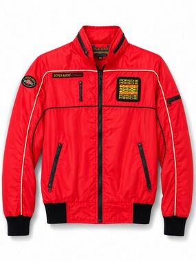 🏁 Vintage Style Auto California Porsche Racing Jacket | Hidden Hood